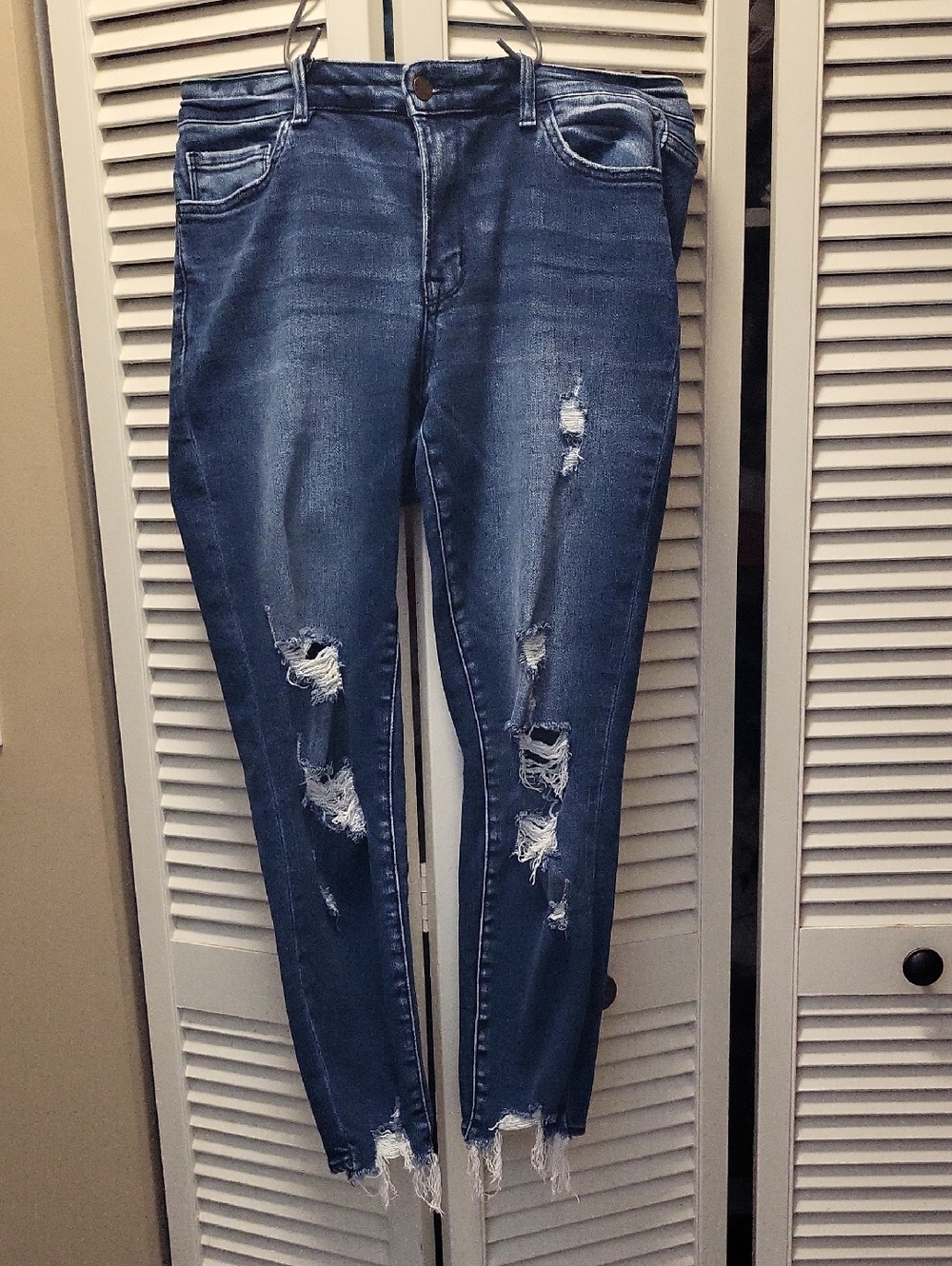 Altered State Distressed Blue Denim Jeans - Casual Slim Fit